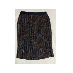 Boden Notre Dame Wool Blend Tweed Lined Blue Boucle Pencil skirt 2P